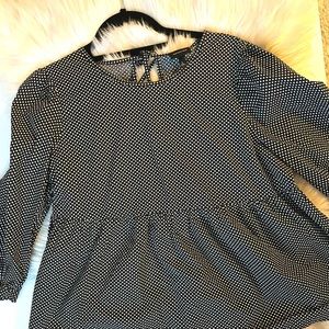 Who What Wear Polka Dot Long Sleeve Top